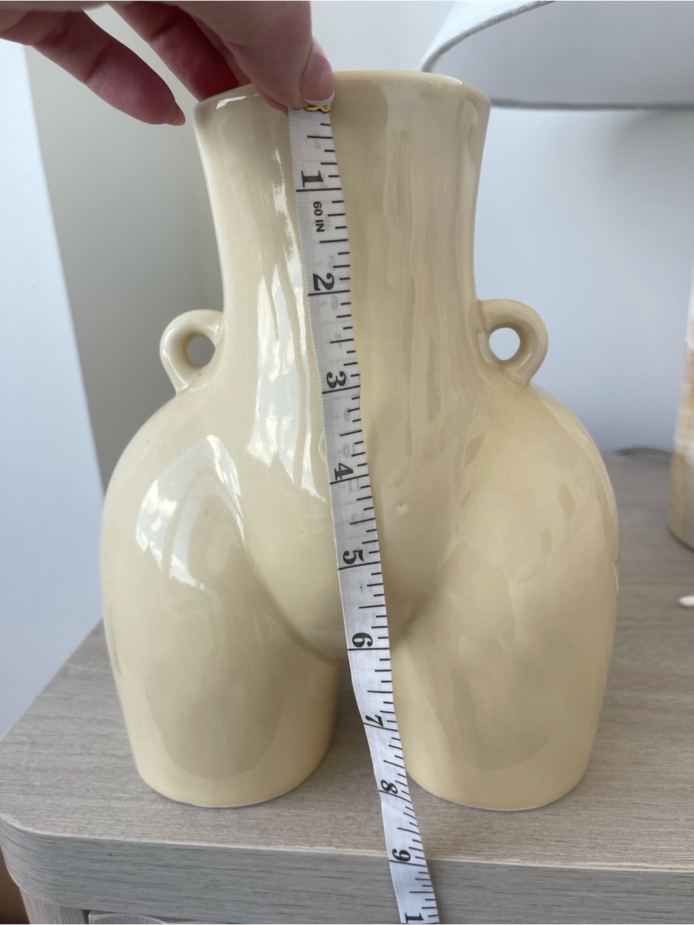 Large Body Shape Vase Glossy Beige - Picture 5 of 5